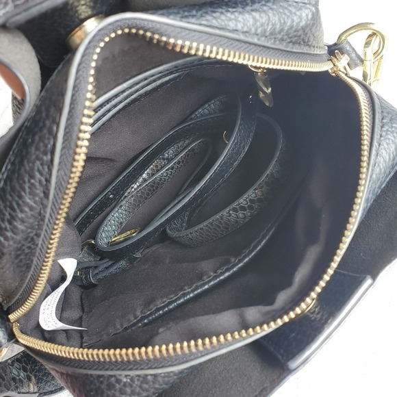 Sondra Roberts Squared Shoulder Bag Hand Bag Black Scale Detail On Strap - Picture 8 of 15